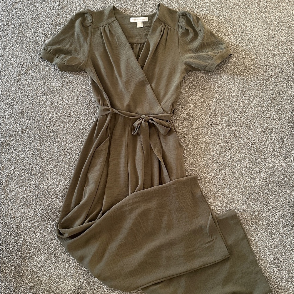 Olive Green Wrap Jumpsuit